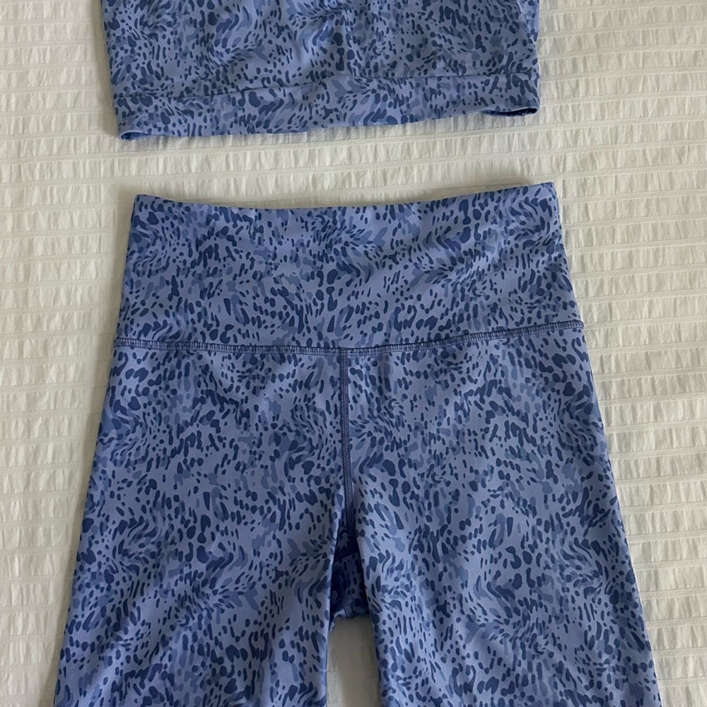 Athleta Blue Leopard Print Top and pants